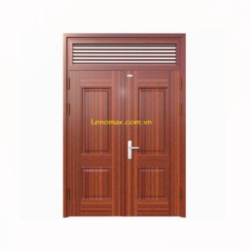 Cửa thép vân gỗ 2 cánh cân H6